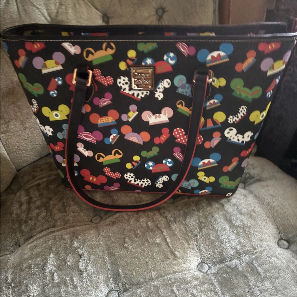 Dooney & Bourke Black Tote with Colorful Disney Ears